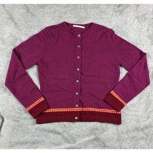 Cashmere Studio 100% cashmere Button Front Cardigan Sweater Sz M Mulberry